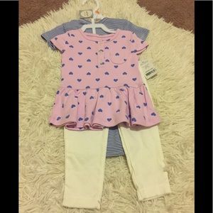 Carters 3 piece baby girls outfit